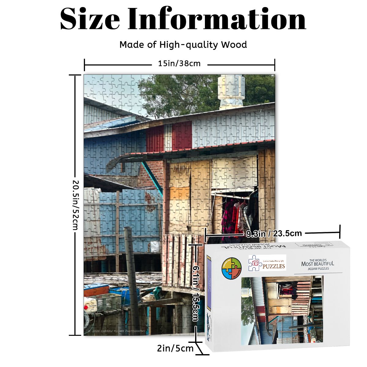 Malaysian Fishing Village II, Wooden Jigsaw Puzzle 500 pcs (Vertical)