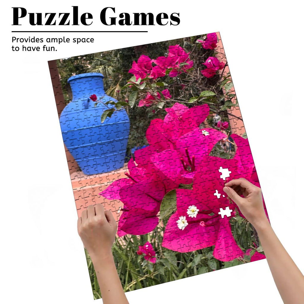 Moroccan Vase & Flowers: Marrakesh, Morocco, 2025 Wooden Jigsaw Puzzles 500 pcs (Vertical)