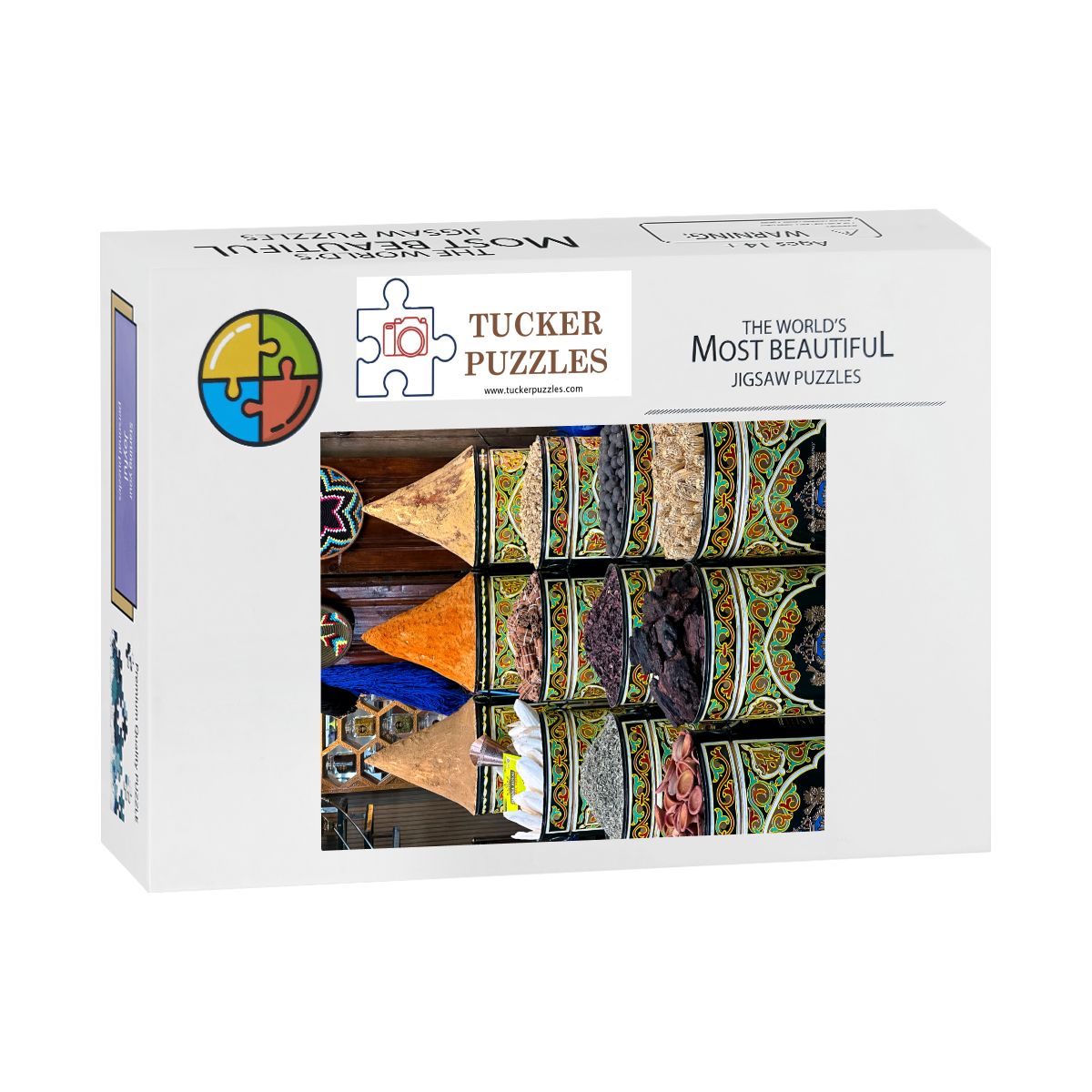 Herbs and Spices, Marrakesh, Morocco; Wooden Jigsaw Puzzle 500 pcs (Vertical)