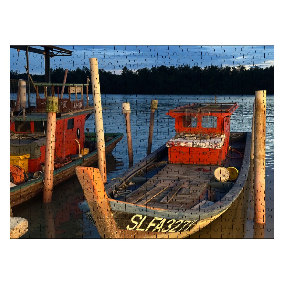 Malaysia Fishing Boat: Wooden Jigsaw Puzzles 500 pcs (Horizontal)