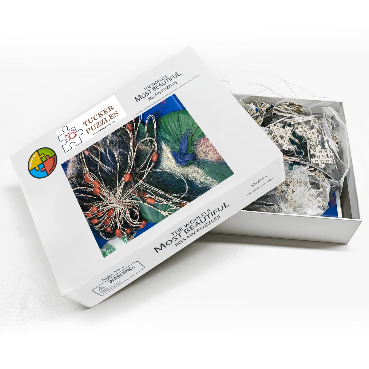 Fishing Nets, Malaysia; Wooden Jigsaw Puzzle 500 pcs (Vertical)