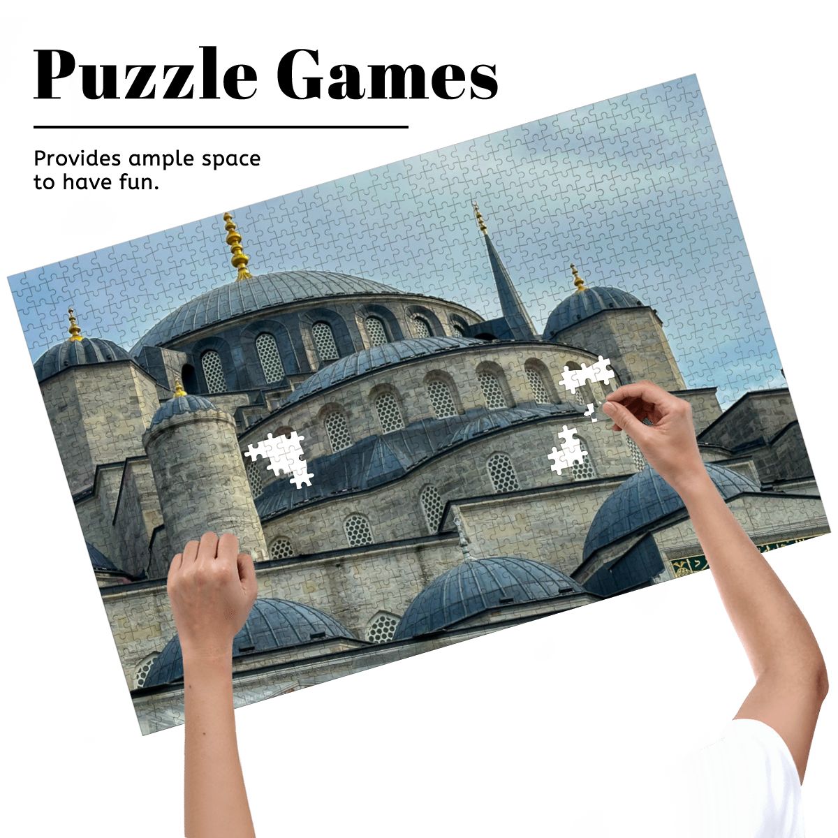 Blue Mosque, Istanbul, Turkey; Wooden Jigsaw Puzzle 1000 pcs (Horizontal)