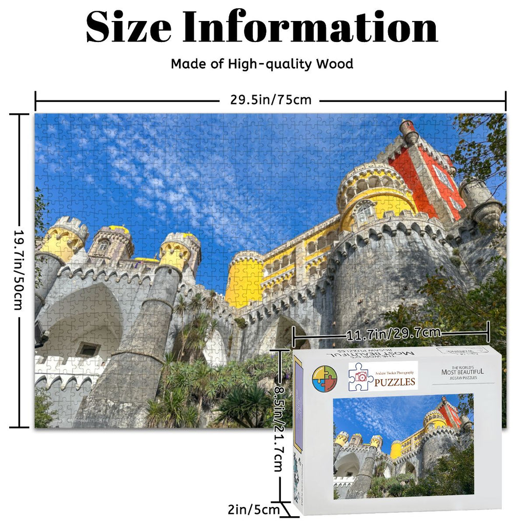 Pena Palace, Sintra, Portugal; Wooden Jigsaw Puzzles 1000 pcs (Horizontal)
