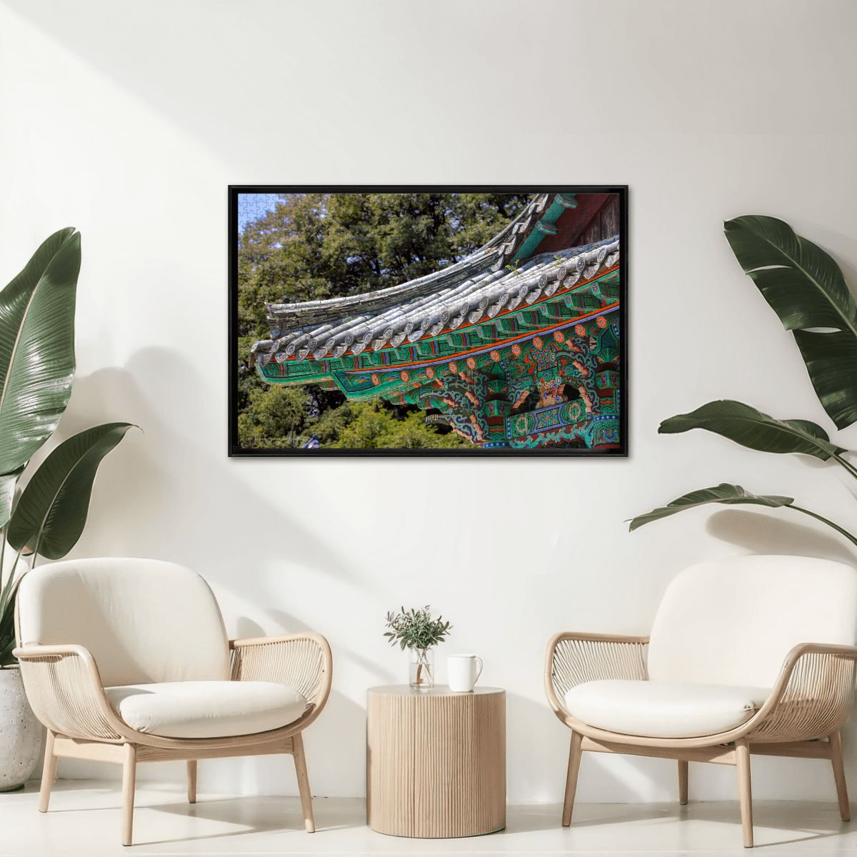 Korean Temple Roof, South Korea, 2024; Wooden Jigsaw Puzzles 1000 pcs (Horizontal)