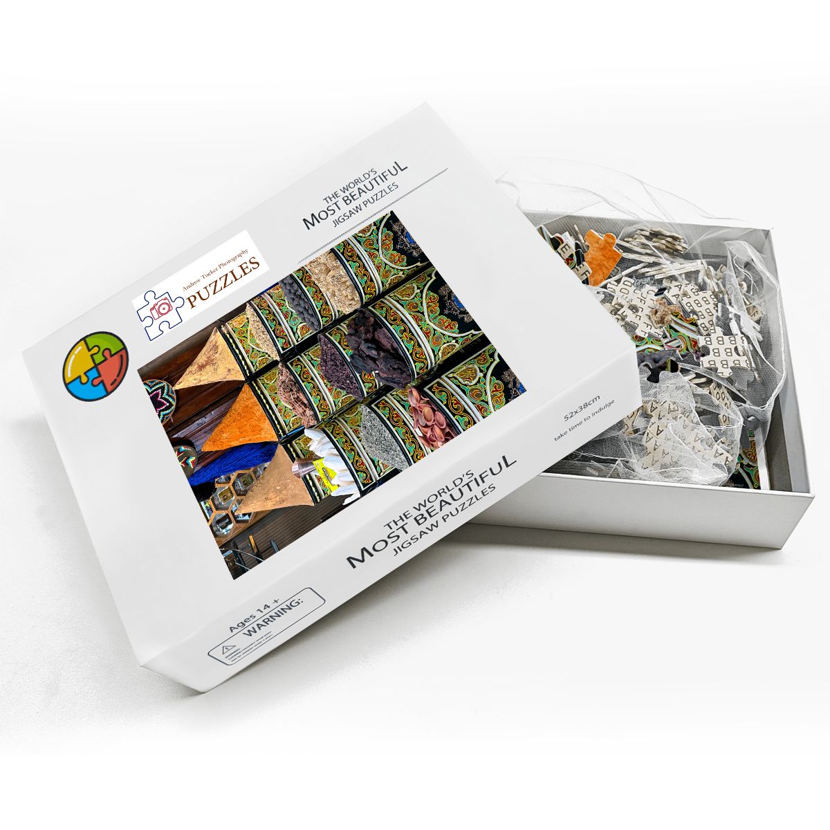 Herbs and Spices, Marrakesh, Morocco; Wooden Jigsaw Puzzles 500 pcs (Vertical), FREE SHIPPING!