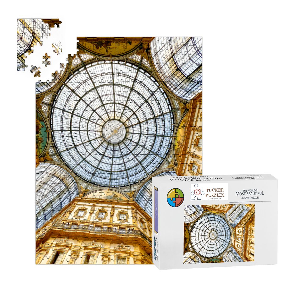 Milan Gallery, Italy; Wood Jigsaw Puzzle 500 pcs (Vertical)