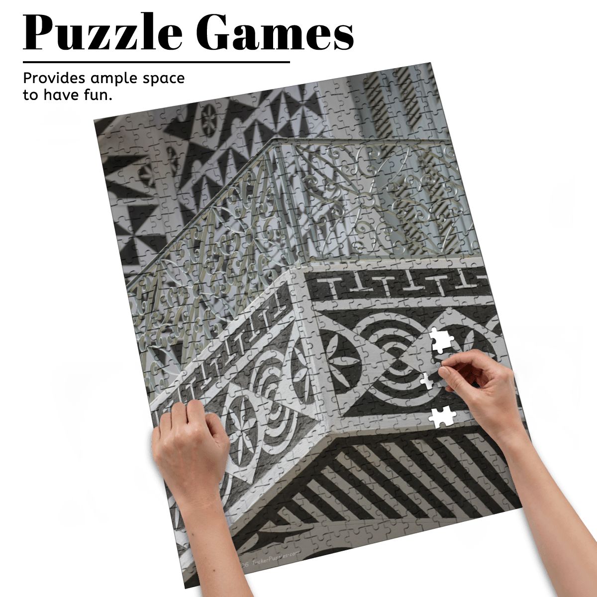 Pergi Village Balcony, Chios, Greece; Wooden Jigsaw Puzzles 500 pcs (Vertical)