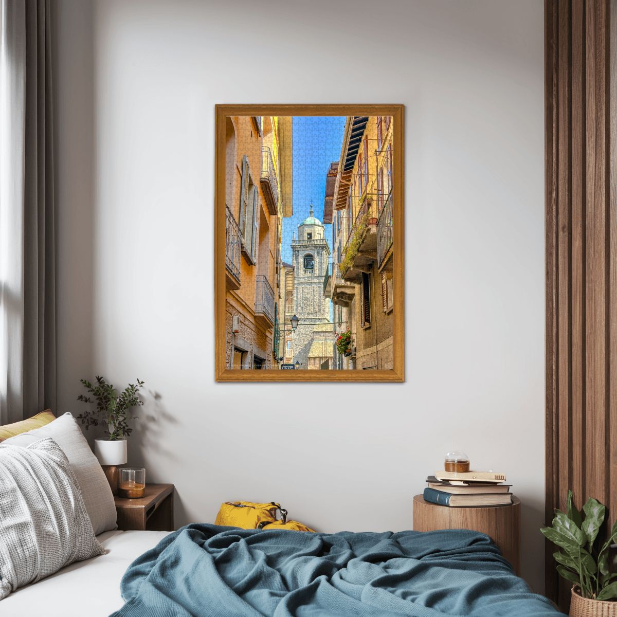 PUZZLE OF THE MONTH! San Giacomo Bell Tower, Bellagio, Italy; Wooden Jigsaw Puzzle 1000 pcs (Vertical)