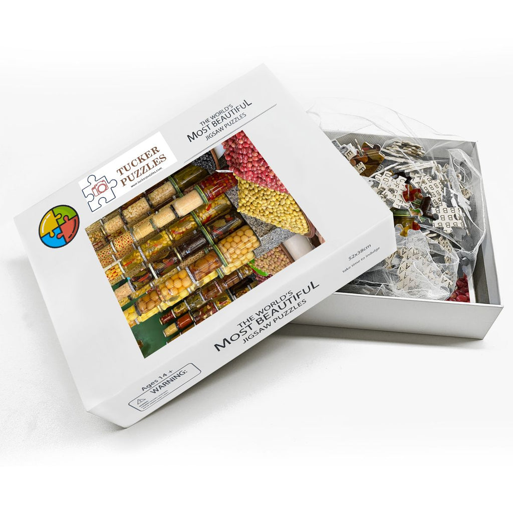 Medina Market, Marrakesh, Morocco; Wooden Jigsaw Puzzle 500 pcs (Vertical)