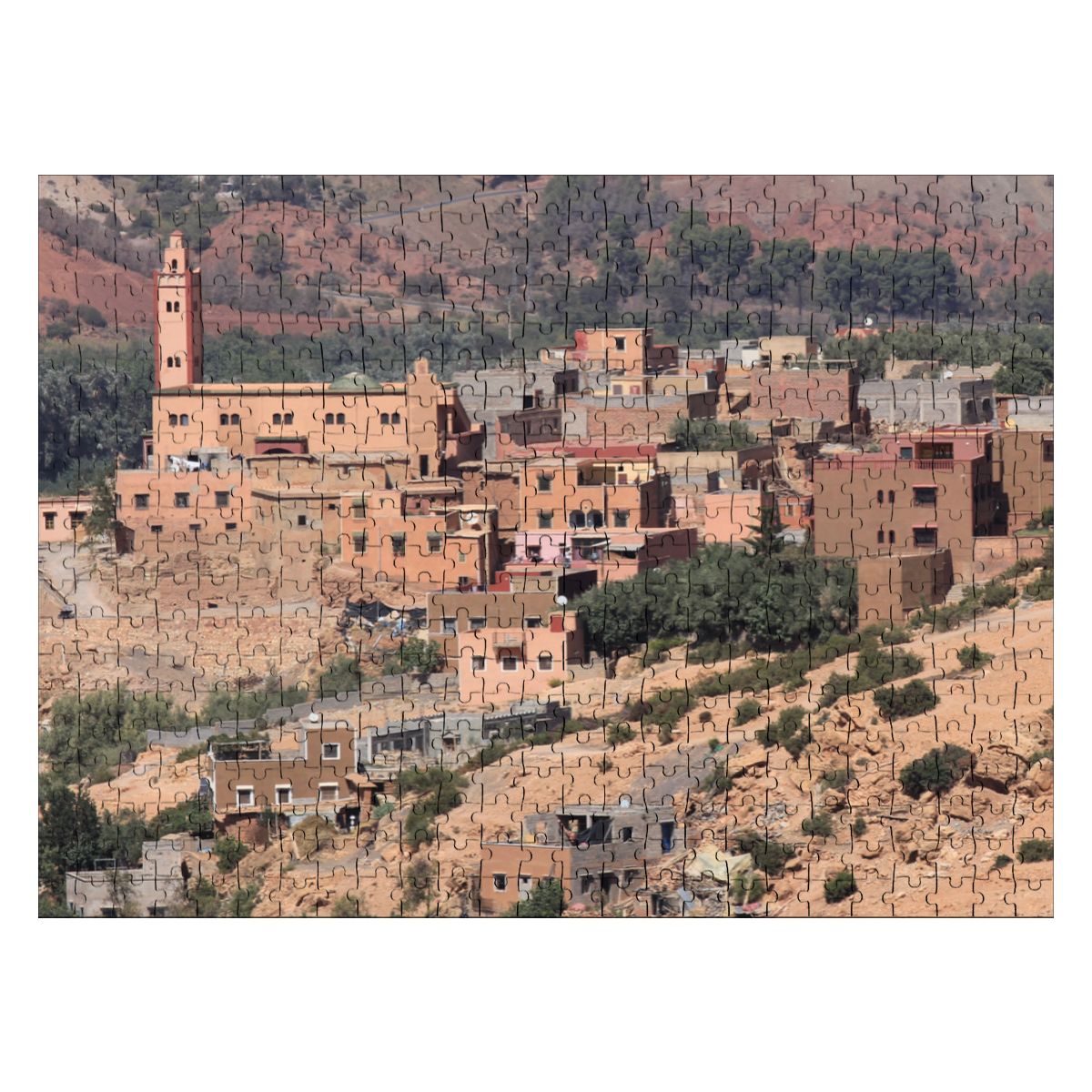 Moroccan Atlas Mountain Village, 2025: Wooden Jigsaw Puzzles 500 pcs (Horizontal)