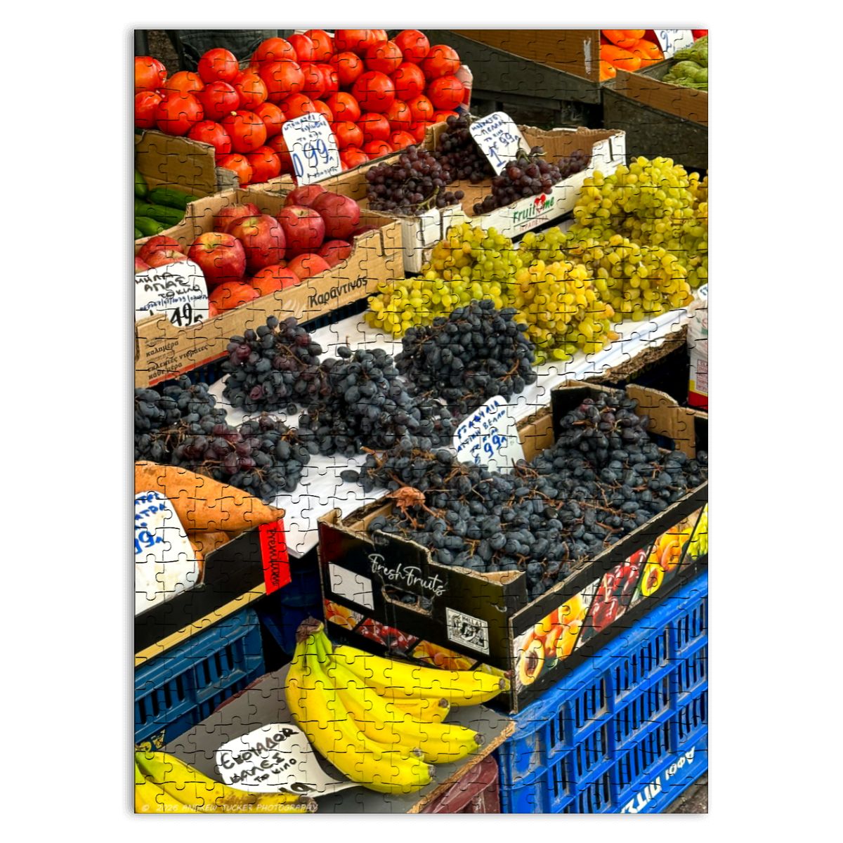 Fruit Market, Athens, Greece; Wooden Jigsaw Puzzles 500 pcs (Vertical)