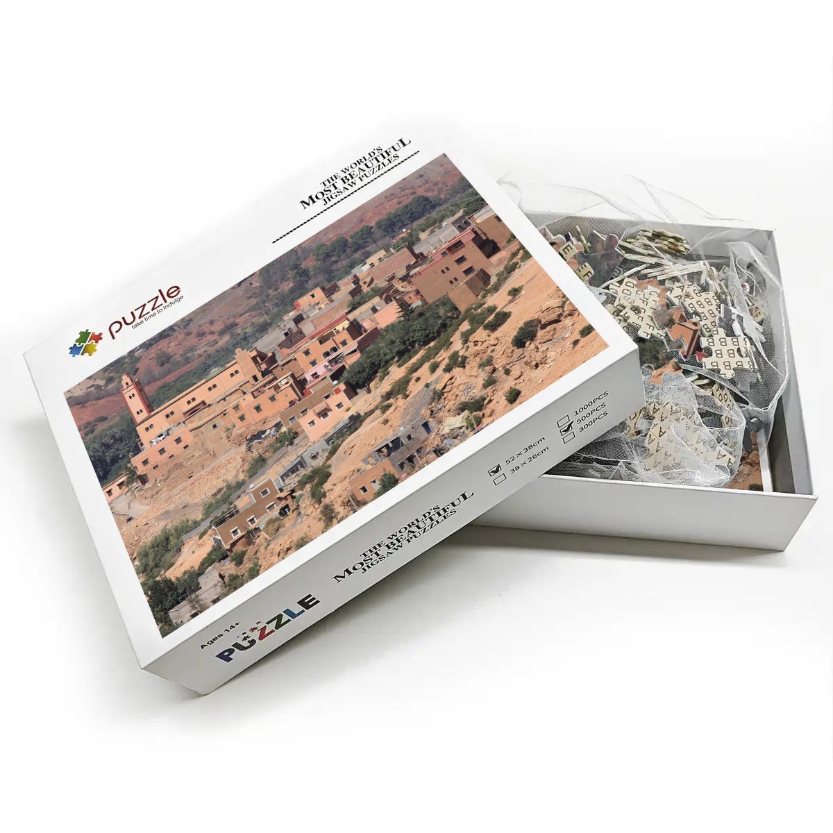 Moroccan Atlas Mountain Village, 2025: Wooden Jigsaw Puzzles 500 pcs (Horizontal)