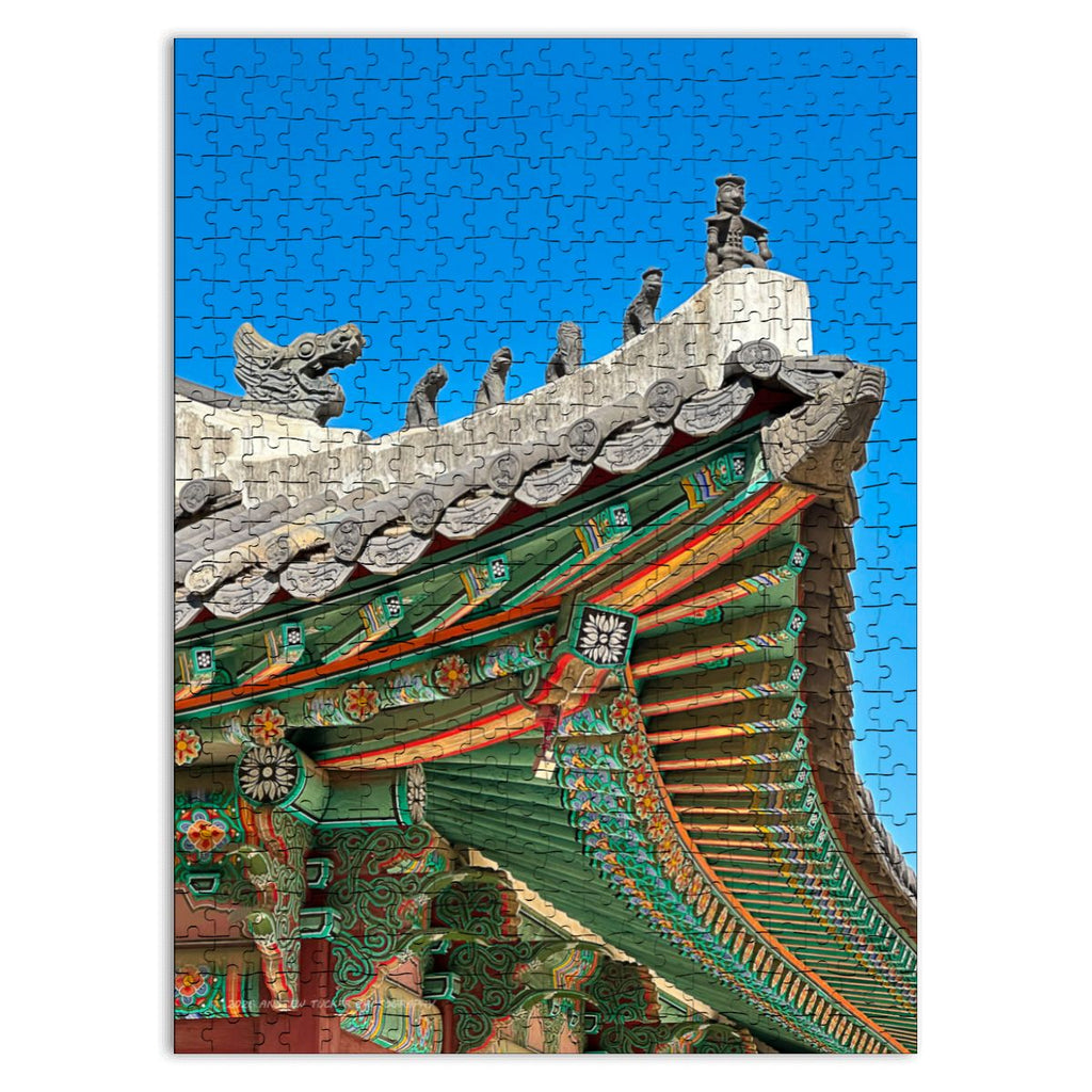 Changdeokgung Temple Roof, Wooden Jigsaw Puzzles 500 pcs (Vertical)