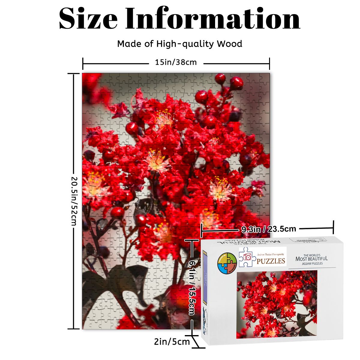 Carolina Crape Myrtle, South Carolina, 2026; Wooden Jigsaw Puzzles 500 pcs (Vertical)