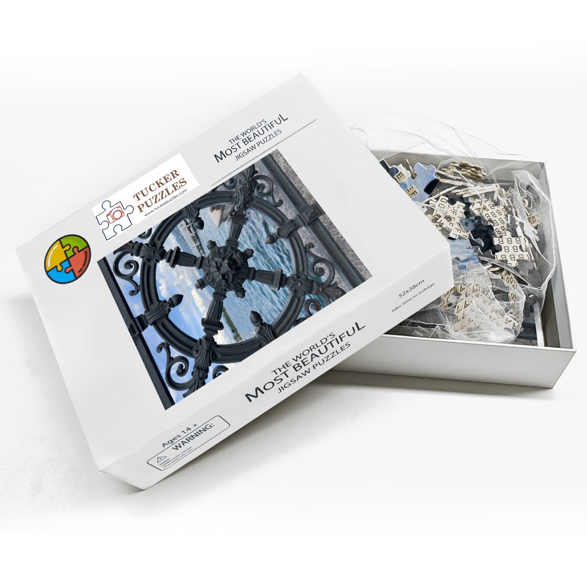 Zurich Waterfront Abstract; Wooden Jigsaw Puzzle 500 pcs (Vertical)