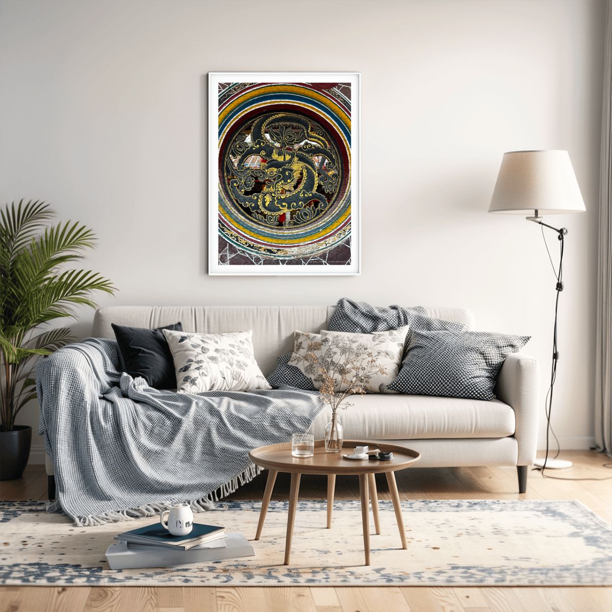 Cheng Hoon Teng Temple Dragon Medallion, Malaysia; Wooden Jigsaw Puzzle 500 pcs (Vertical)