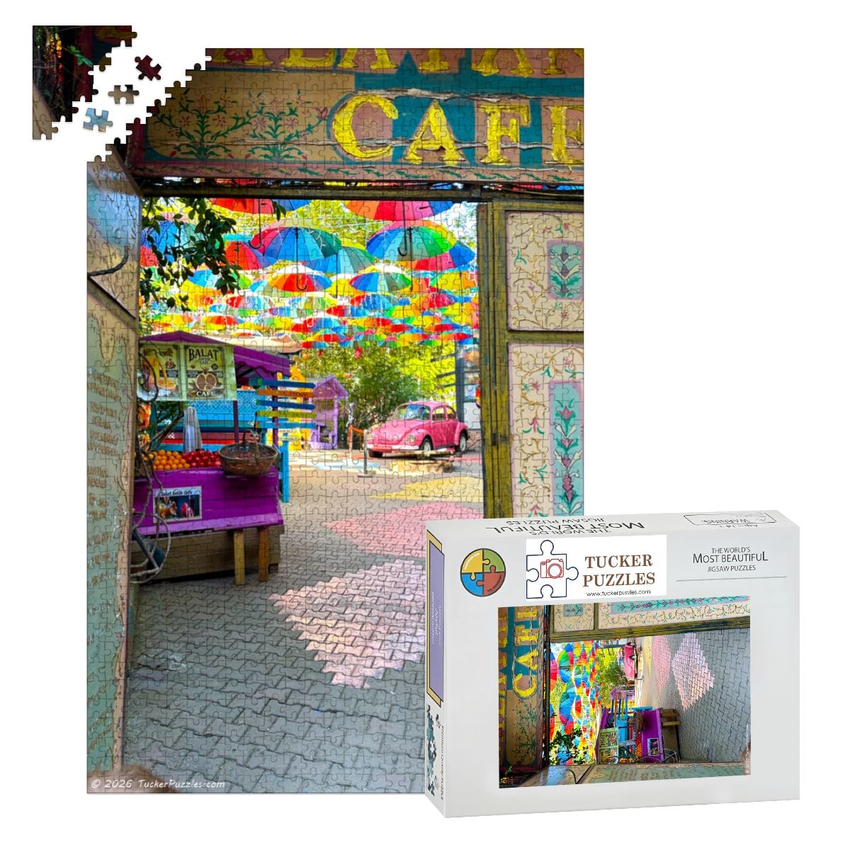 Cafe Fener-Balat, Istanbul Wooden Jigsaw Puzzle 1000 pcs (Vertical)