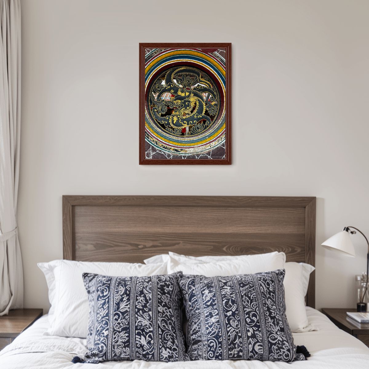 Cheng Hoon Teng Temple Dragon Medallion, Malaysia; Wooden Jigsaw Puzzle 500 pcs (Vertical)