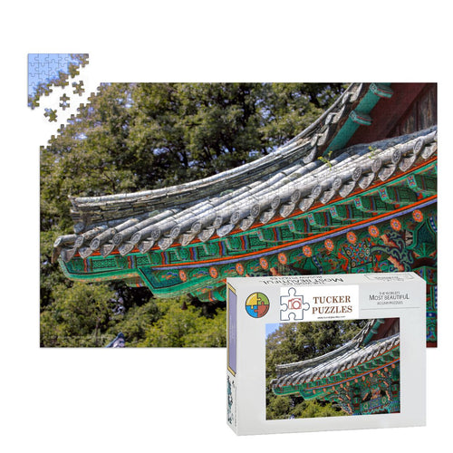 Changgyeonggung Palace Roof, South Korea; Wooden Jigsaw Puzzle 1000 pcs (Horizontal)