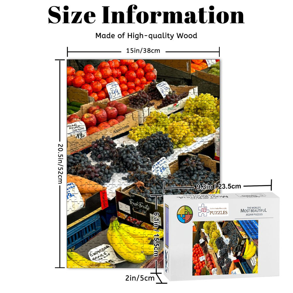 Fruit Market, Athens, Greece; Wooden Jigsaw Puzzles 500 pcs (Vertical)