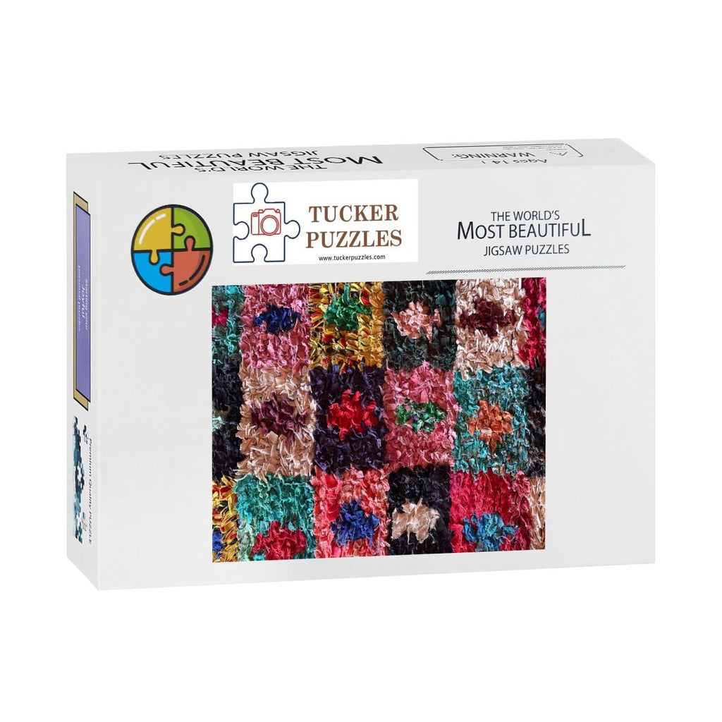 Moroccan Rug, Atlas Mountains, Morocco; Wooden Jigsaw Puzzle 500 pcs (Vertical)