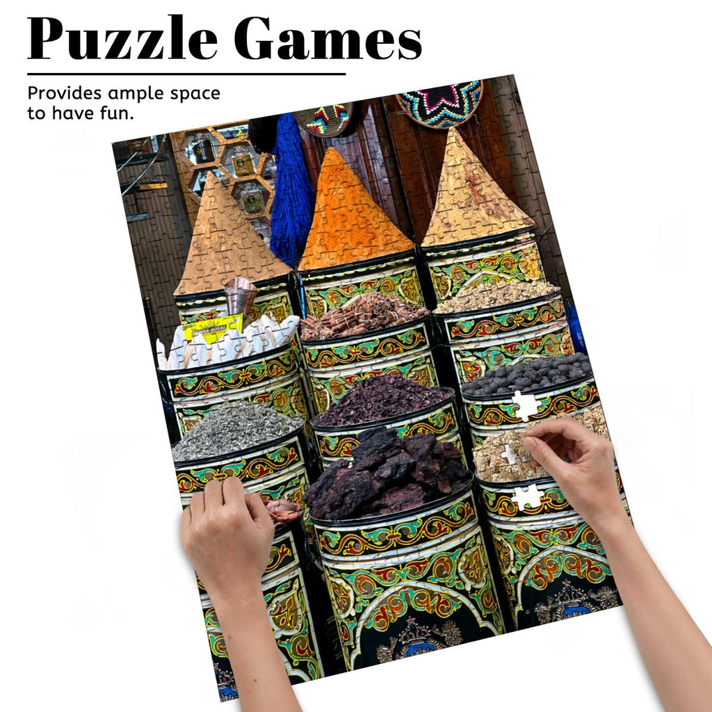 Herbs and Spices, Marrakesh, Morocco; Wooden Jigsaw Puzzles 500 pcs (Vertical), FREE SHIPPING!