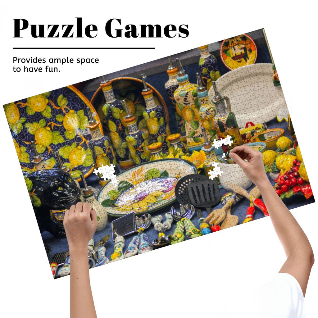 Italian Shop Window, Italy, 2026; Wooden Jigsaw Puzzle 1000 pcs (Horizontal)