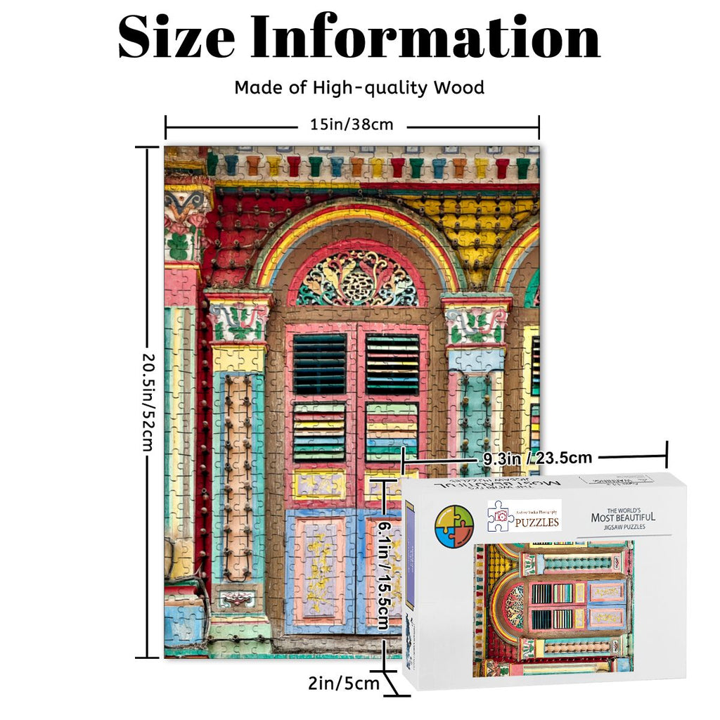 Little India, Signapore; 202; Wooden Jigsaw Puzzles 500 pcs (Vertical)