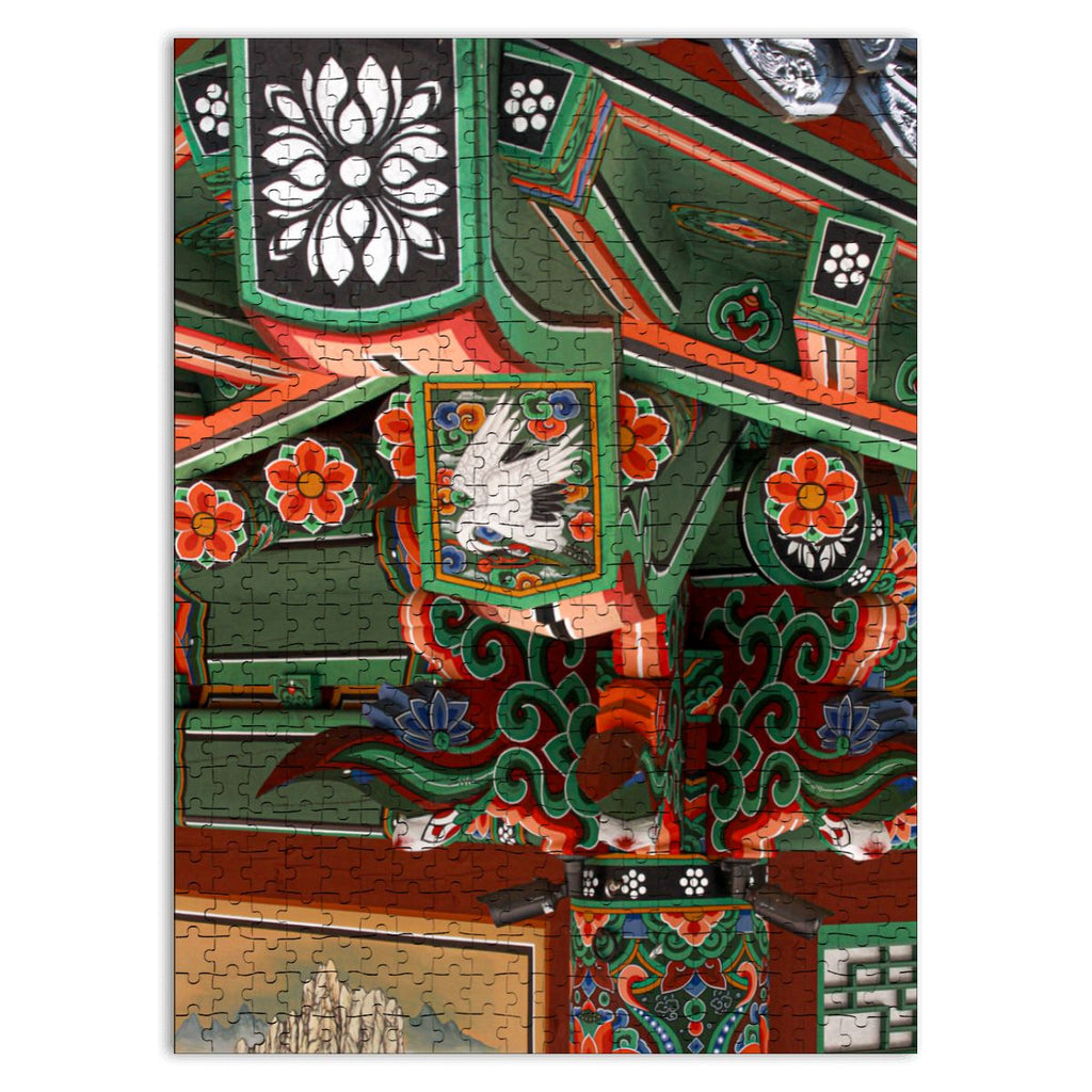 Korean Temple Soffit, South Korea, 2024; Wooden Jigsaw Puzzles 500 pcs (Vertical)