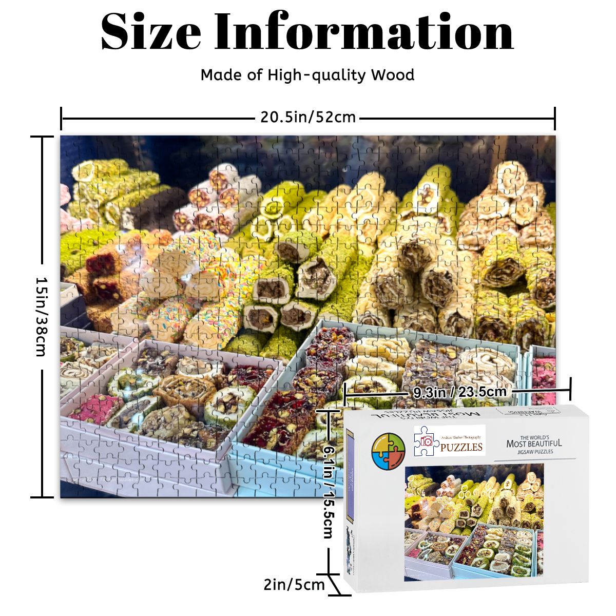 Turkish Delight, Istanbul, Turkey; Wooden Jigsaw Puzzle 500 pcs (Horizontal)