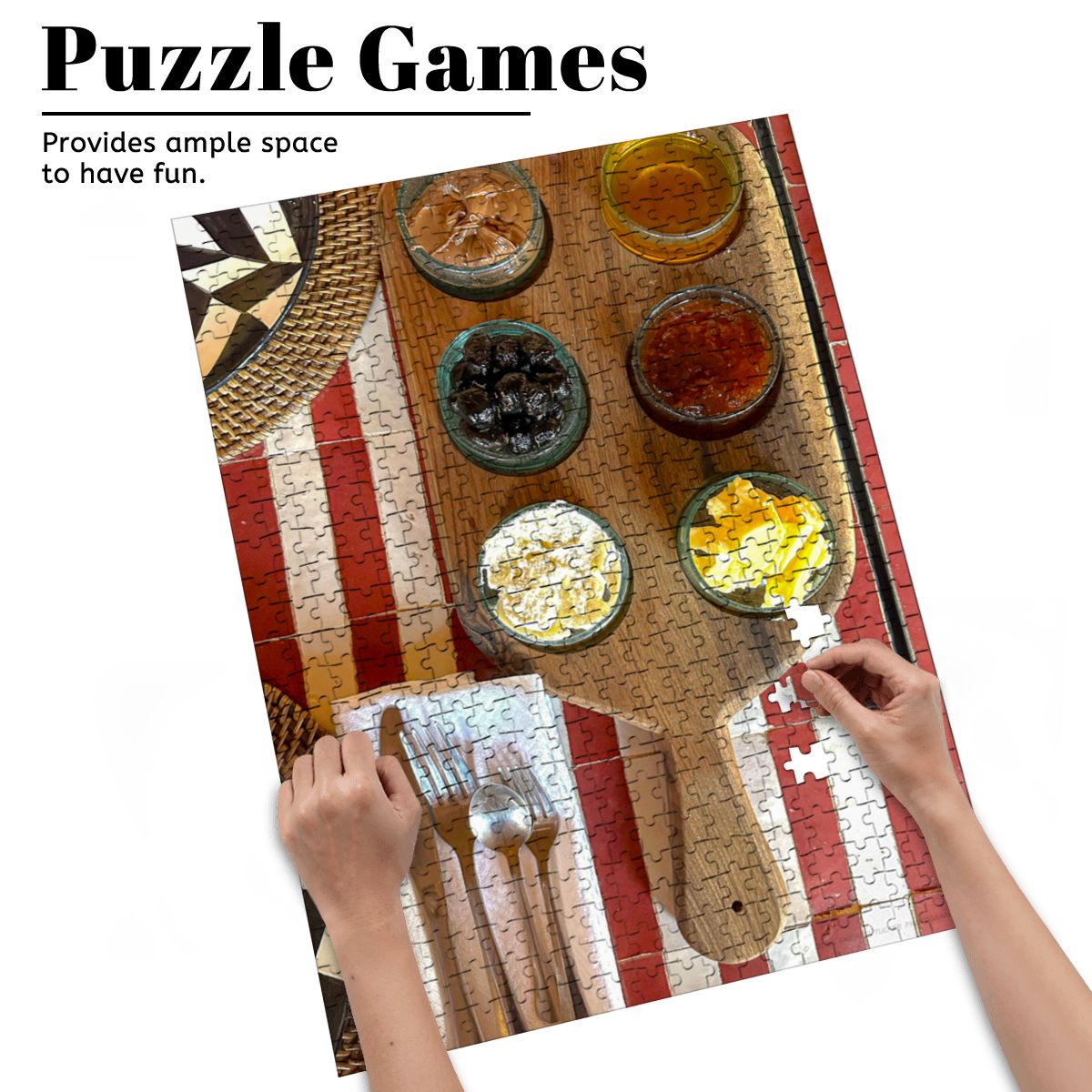 Moroccan Breakfast, Marrakech, Morocco, 2026; Wooden Jigsaw Puzzles 500 pcs (Vertical) IMG68701