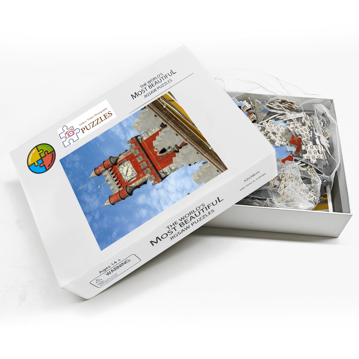 Pena Palace Red Tower, Sintra, Portugal; Wooden Jigsaw Puzzles 500 pcs (Vertical)