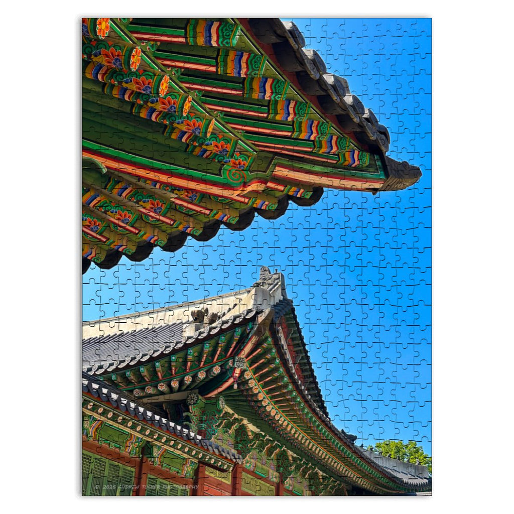 CHANGDEOKGUNG TEMPLE EAVE; Wooden Jigsaw Puzzles 500 pcs (Vertical)