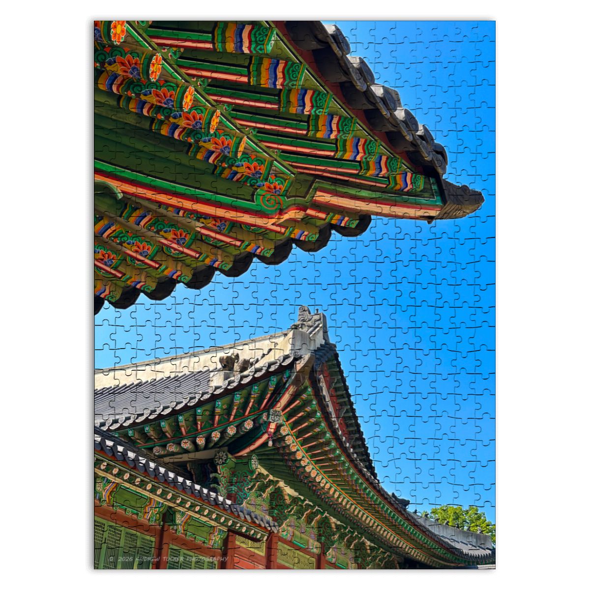Changdeokgung Temple Eave, South Korea; Wooden Jigsaw Puzzle 500 pcs (Vertical)