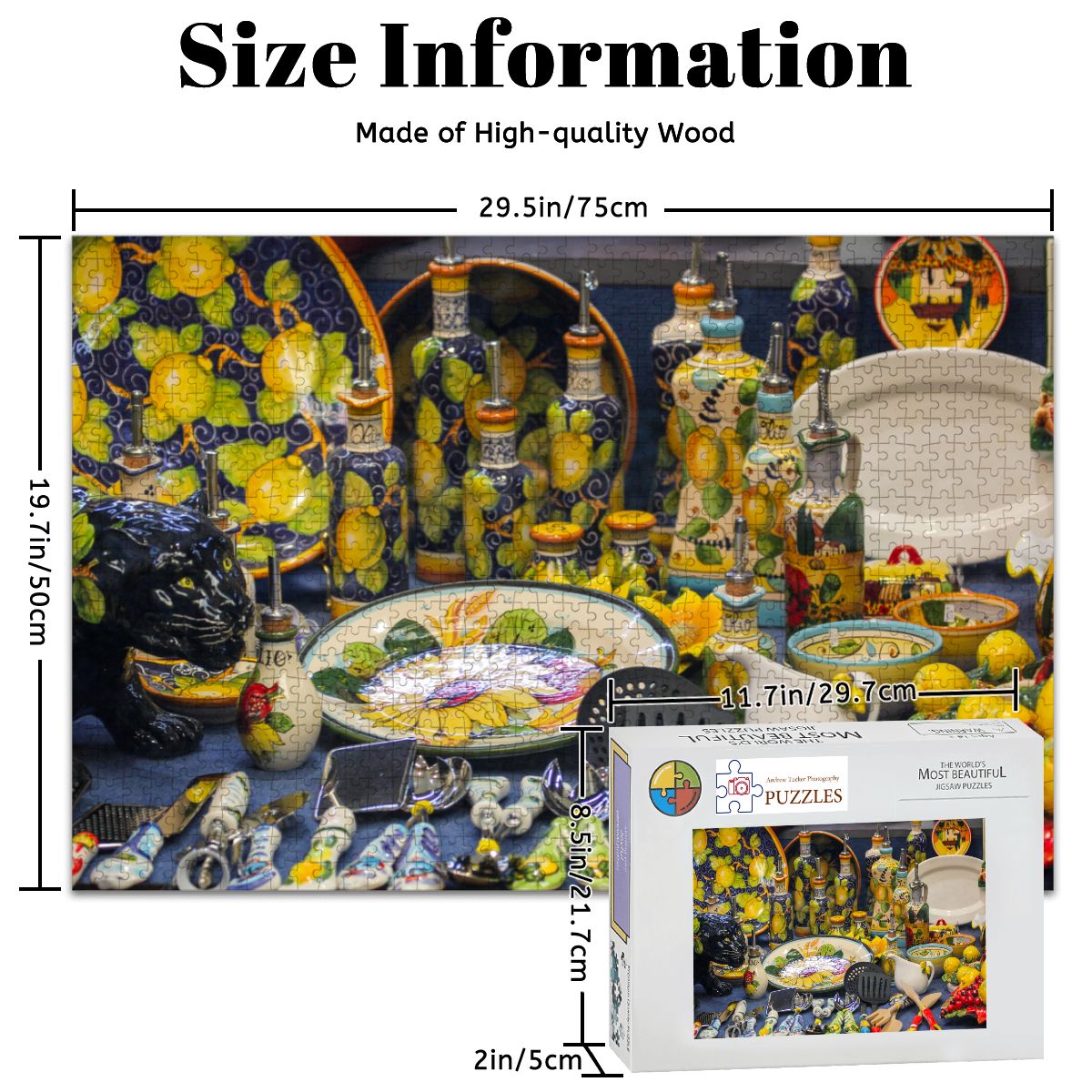 Italian Shop Window, Italy, 2026; Wooden Jigsaw Puzzle 1000 pcs (Horizontal)