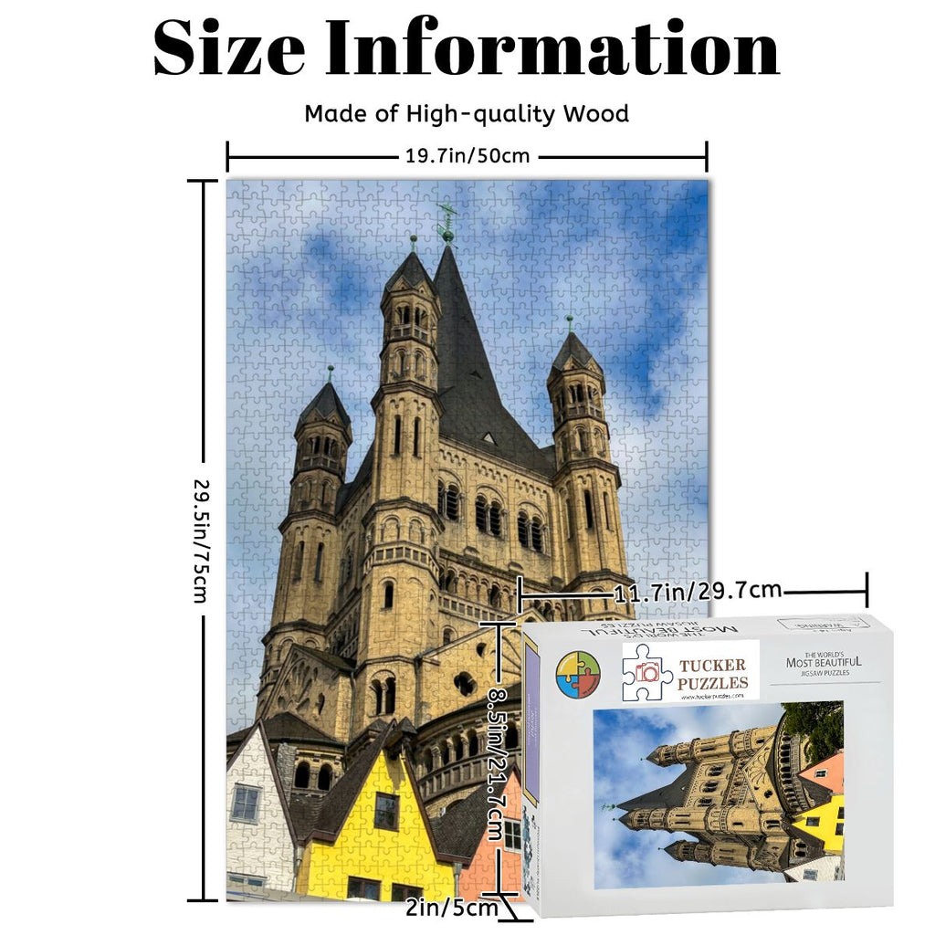 St. Martin Church, Cologne, Germany; Wooden Jigsaw Puzzle 1000 pcs (Vertical)
