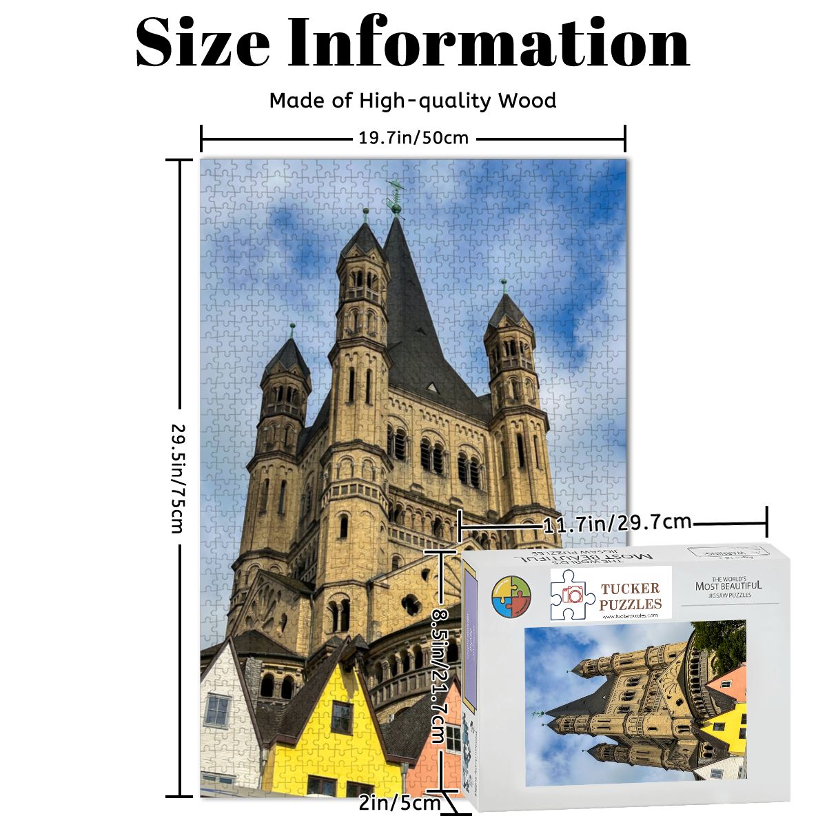 St. Martin Church, Cologne, Germany; Wooden Jigsaw Puzzle 1000 pcs (Vertical)