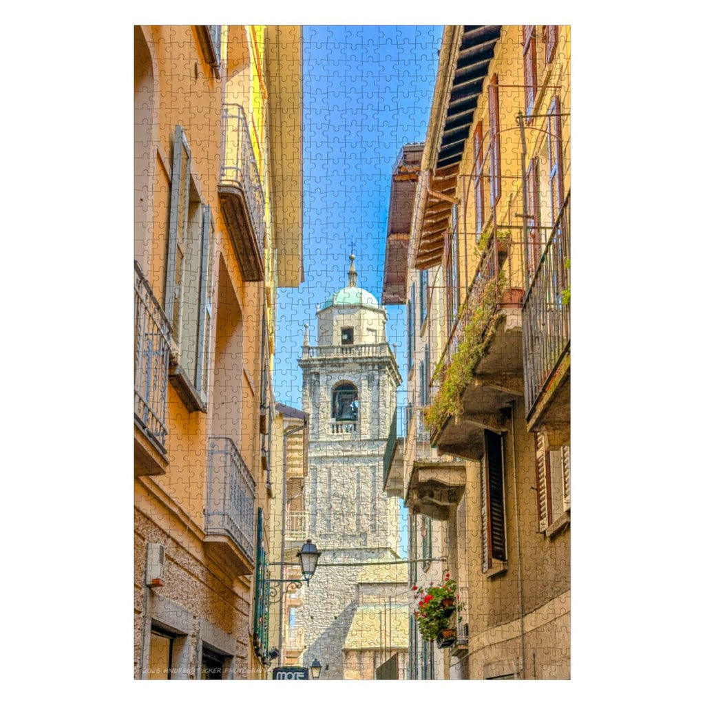 San Giacomo Bell Tower, Bellagio, Italy; Wooden Jigsaw Puzzles 1000 pcs (Vertical)