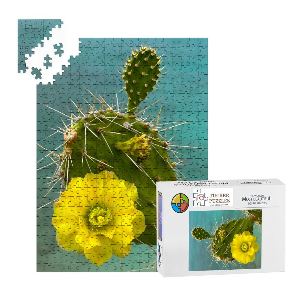 Prickly Pear in Bloom, Curacao; Wooden Jigsaw Puzzle 500 pcs (Vertical)
