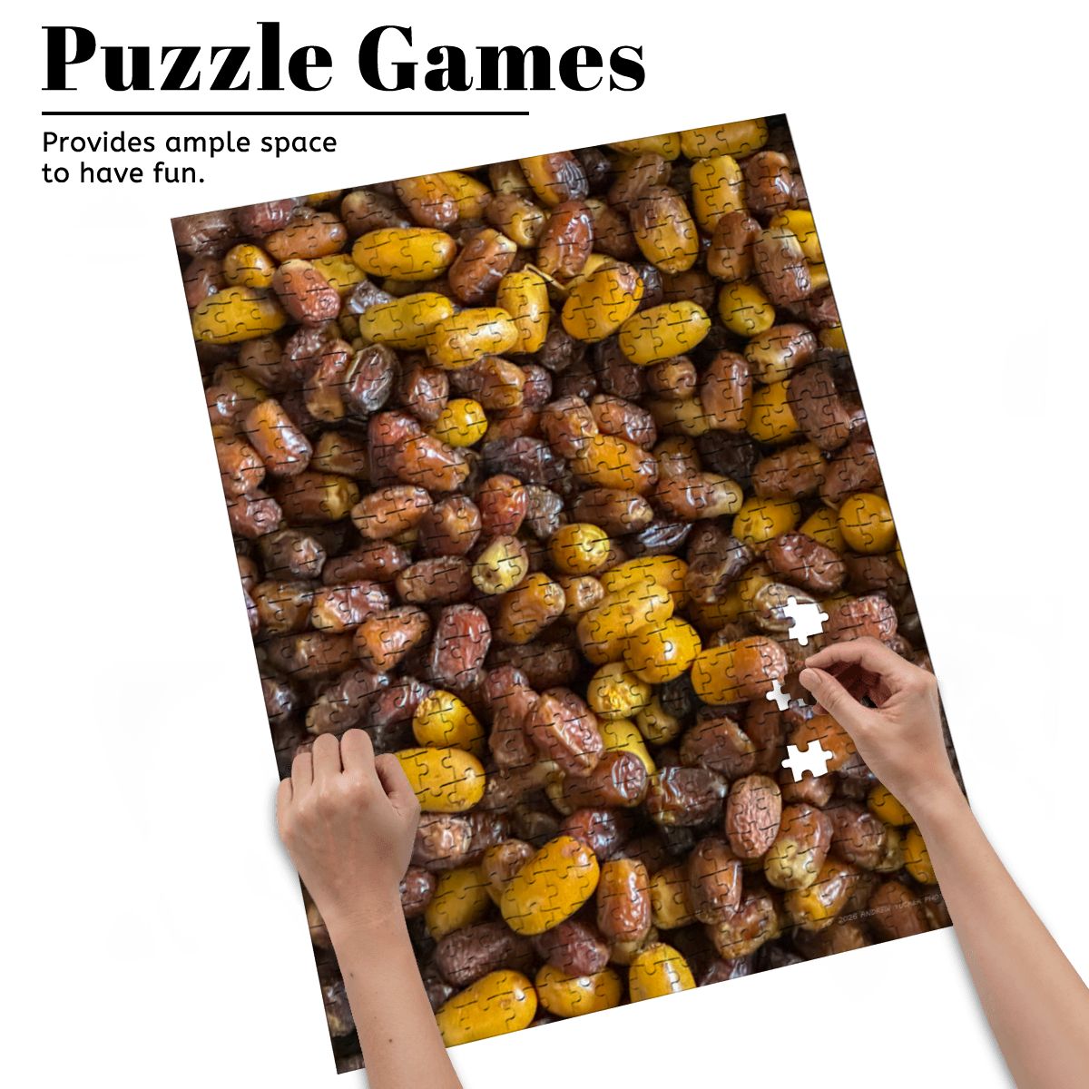 Moroccan Dates, Morocco, 2025;  Wooden Jigsaw Puzzles 500 pcs (Vertical)