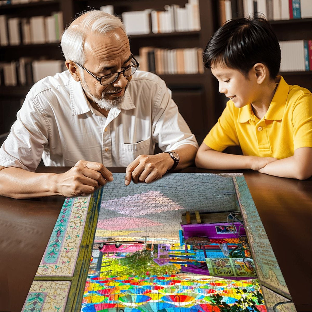 Cafe Fener-Balat, Istanbul Wooden Jigsaw Puzzle 1000 pcs (Vertical)