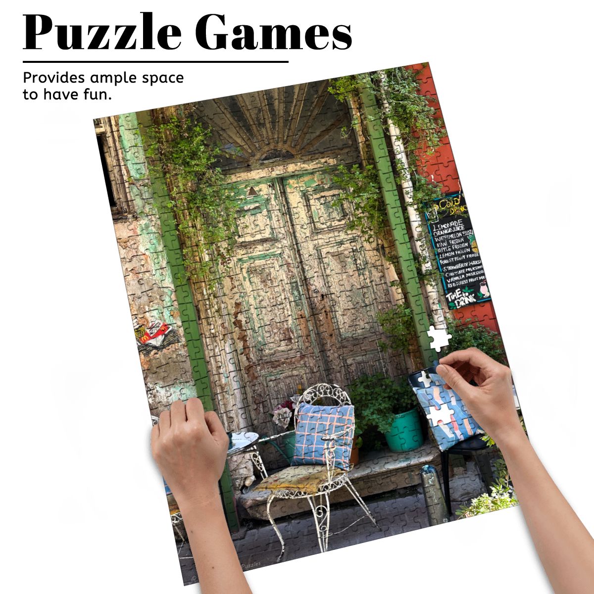 Doorway, Fener-Balat District, Istanbul, Wooden Jigsaw Puzzle 500 pcs (Vertical)