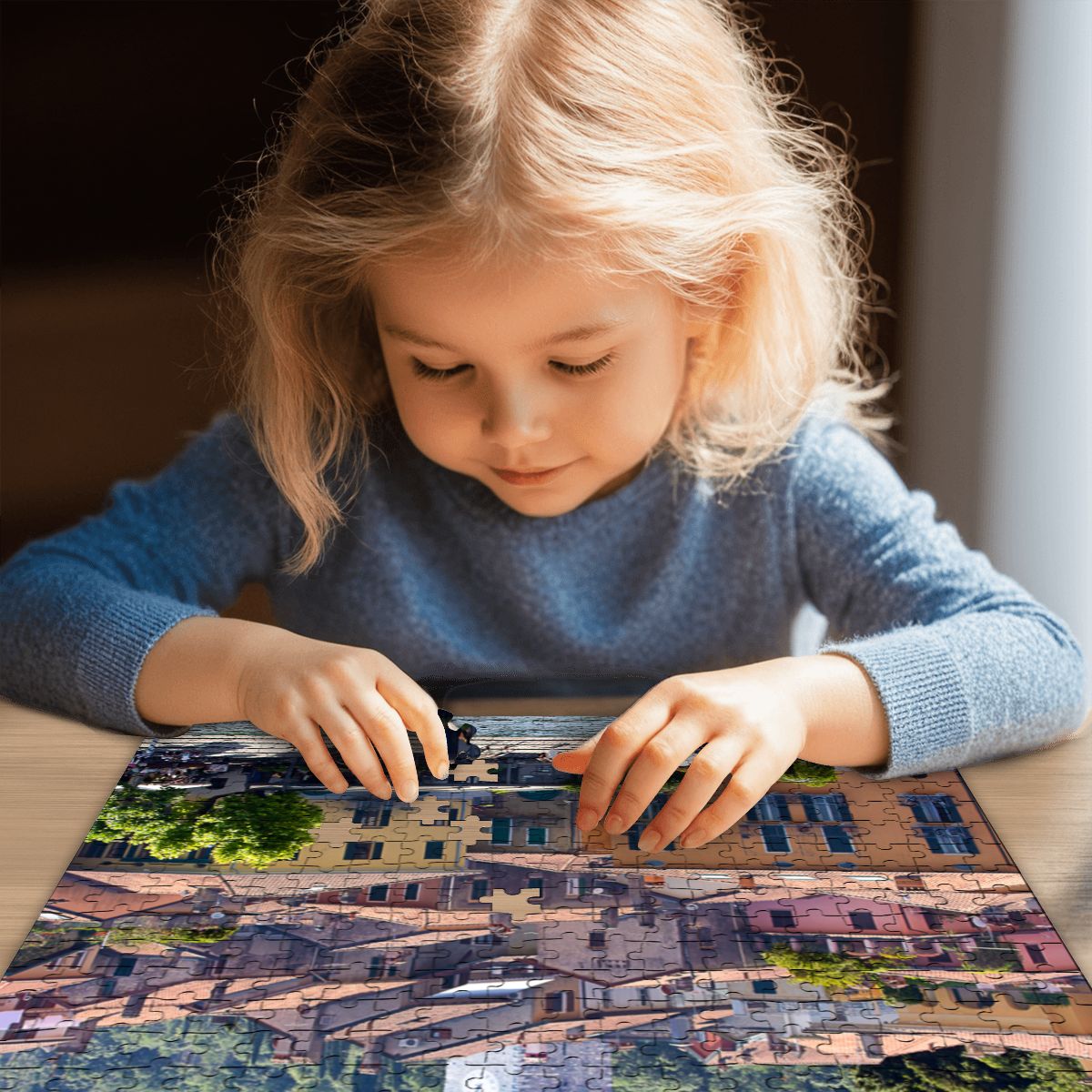 Varenna from Lake Como; Wooden Jigsaw Puzzle 500 pcs (Vertical)