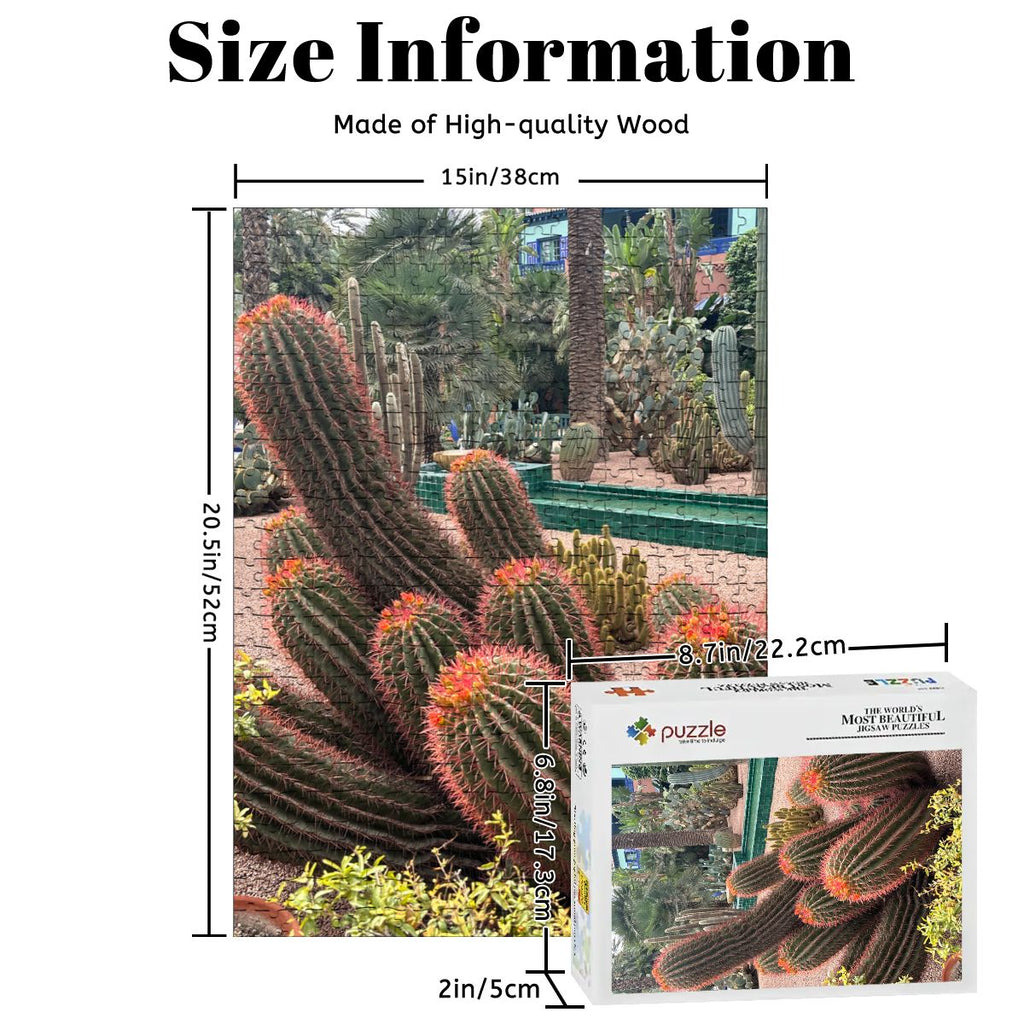 Sonoran Desert Cacti: Wooden Jigsaw Puzzles 500 pcs (Vertical)