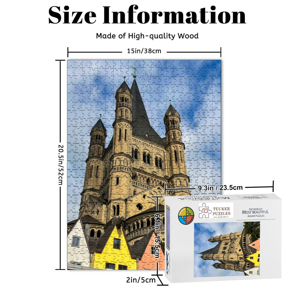 St. Martin Church, Cologne, Germany; Wooden Jigsaw Puzzle 500 pcs (Vertical)