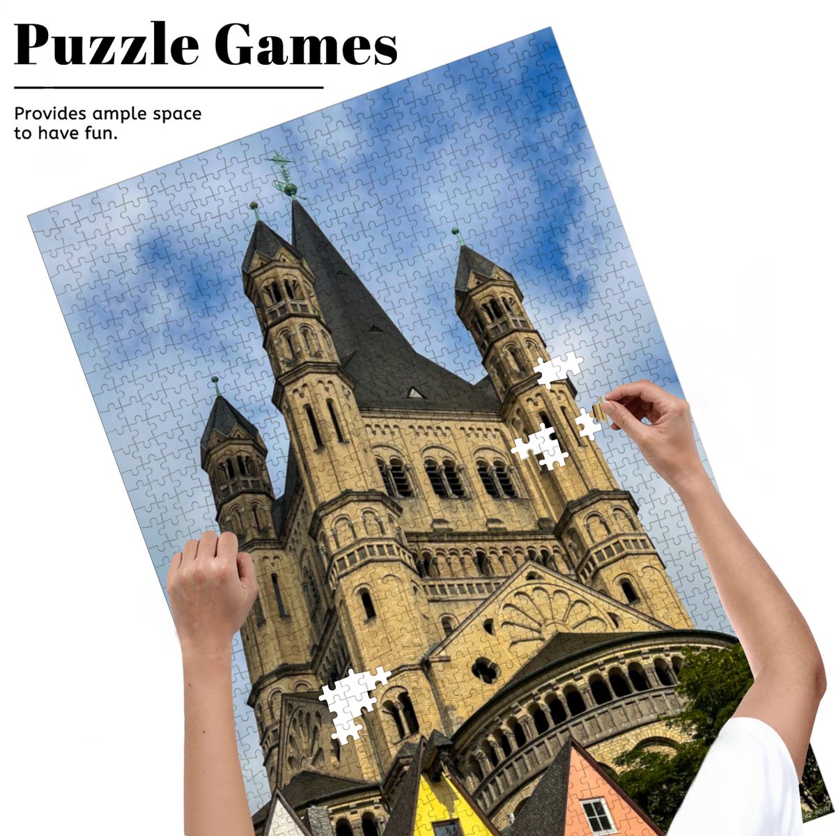St. Martin Church, Cologne, Germany; Wooden Jigsaw Puzzle 1000 pcs (Vertical)