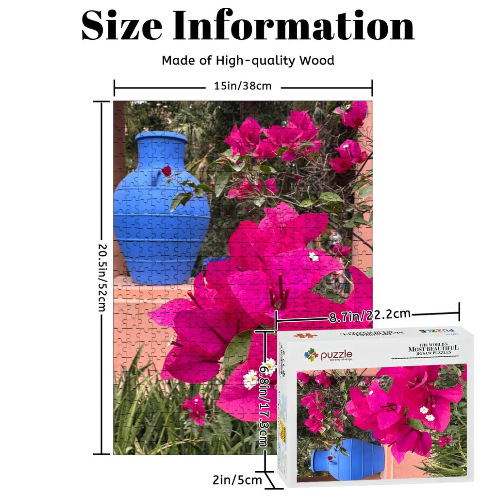 Moroccan Vase & Flowers: Marrakesh, Morocco, 2025 Wooden Jigsaw Puzzles 500 pcs (Vertical)
