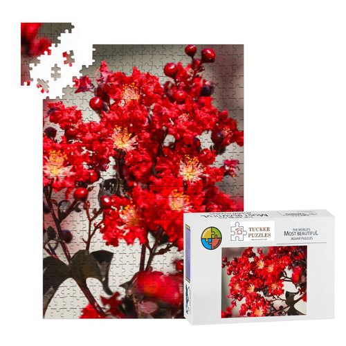 Carolina Crape Myrtle, South Carolina; Wooden Jigsaw Puzzle 500 pcs (Vertical)