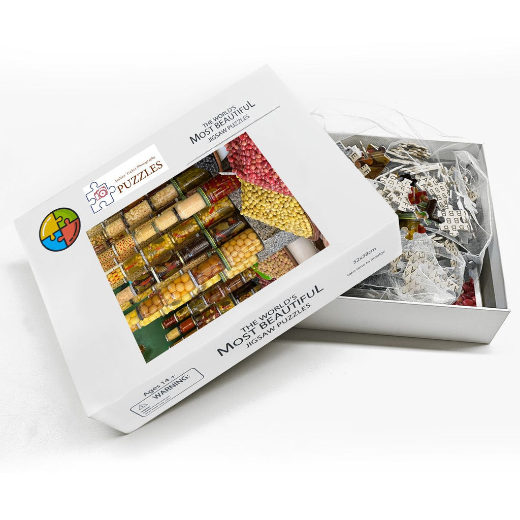 Medina Market, Marrakesh, Morocco; 2025 Wooden Jigsaw Puzzles 500 pcs (Vertical)