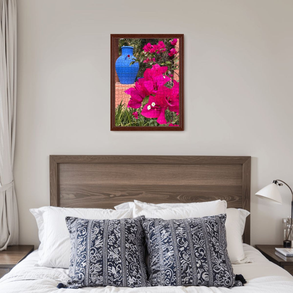 Moroccan Vase & Flowers: Marrakesh, Morocco; Wooden Jigsaw Puzzle 500 pcs (Vertical)